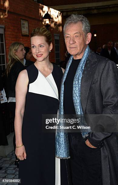 Ian McKellen and Laura Linney attend the UK Premiere of "Mr Holmes" at ODEON Kensington on June 10, 2015 in London, England.