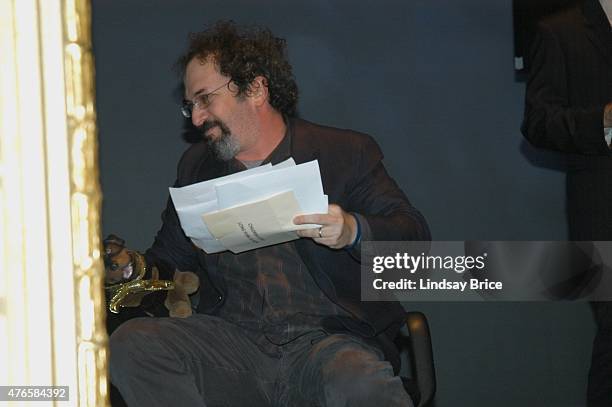 Robert Smigel and Triumph, The Insult Comic Dog backstage at the Writers Guild East Awards on February 9, 2008 in New York City, New York.