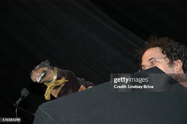 Robert Smigel and Triumph, The Insult Comic Dog at the Writers Guild East Awards on February 9, 2008 in New York City, New York.