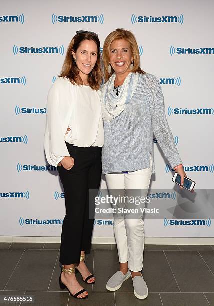 Cristina Cuomo and Hoda Kotb visit SiriusXM Studios on June 10, 2015 in New York City.