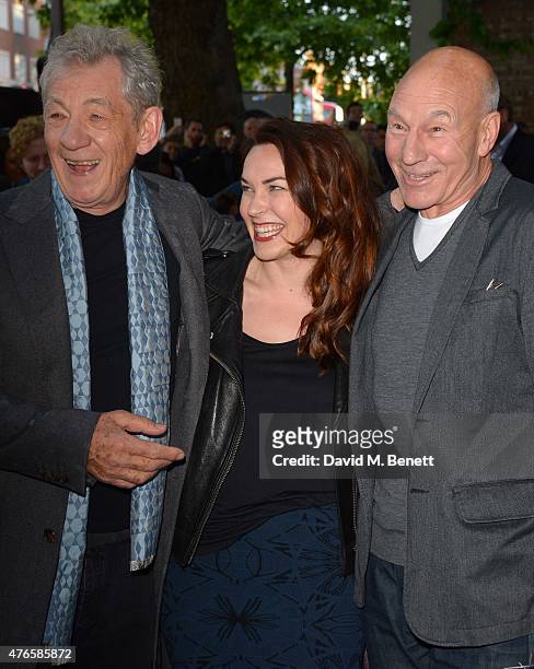 Ian McKellen and Patrick Stewart attend the UK Premiere of "Mr Holmes" at ODEON Kensington on June 10, 2015 in London, England.