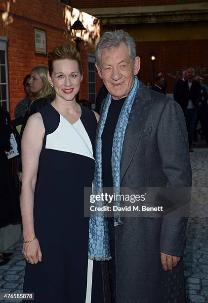 Ian McKellen and Laura Linney attend the UK Premiere of "Mr Holmes" at ODEON Kensington on June 10, 2015 in London, England.