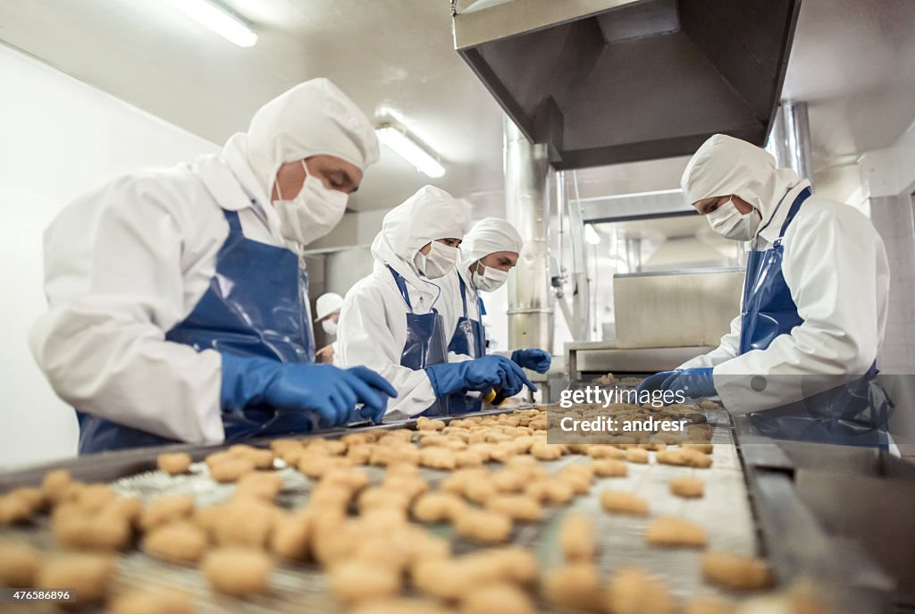 People working at a food factory