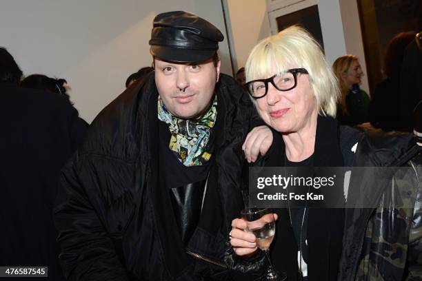 Naco and his mother attend the Naco Show as part of the Paris Fashion Week Womenswear Fall/Winter 2014-2015 at Galerie Nuke on March 03, 2014 in...