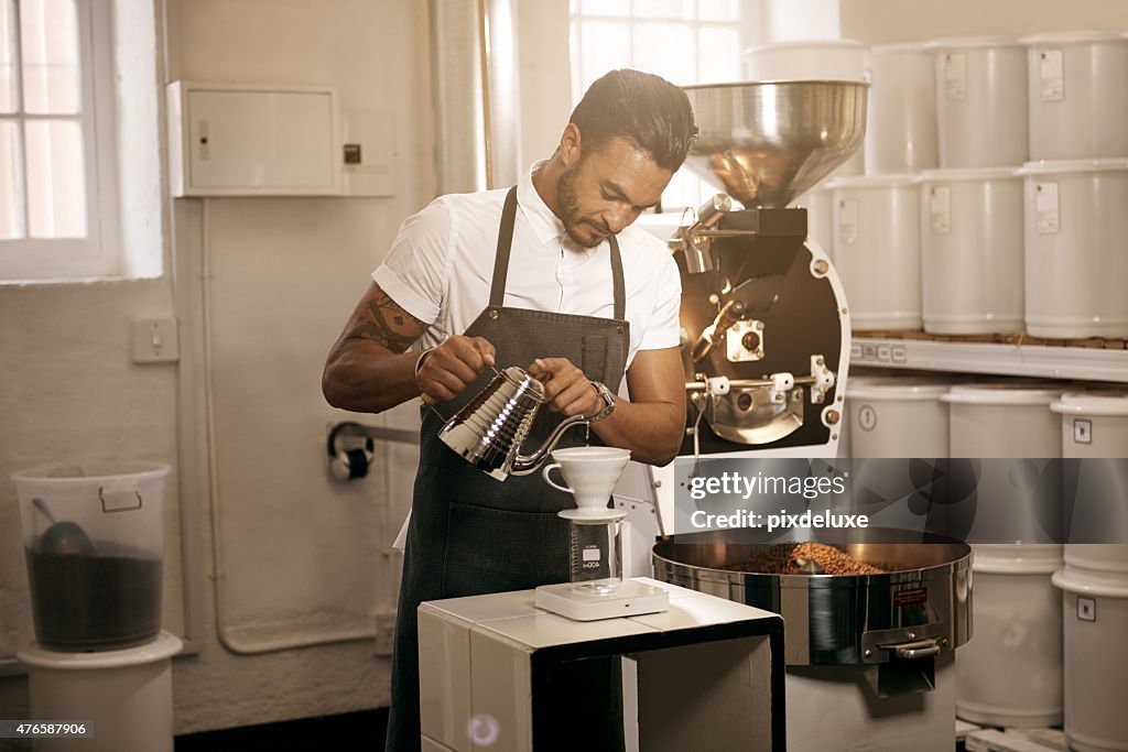 He's perfected the art of coffee making