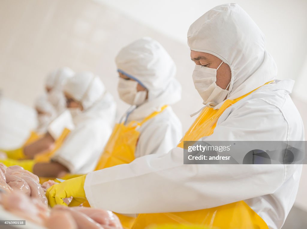 People working at a food factory