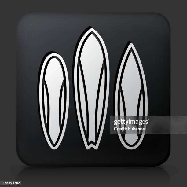 black square button with surfboards - dark empty beach stock illustrations