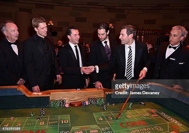 Marc Staal, Ryan Callahan, Cam Talbot and Dan Girardi attend the 2014 New York Rangers Casino Night To Benefit The Garden Of Dreams Foundation at...