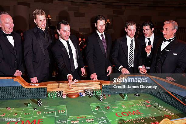 Marc Staal, Ryan Callahan, Cam Talbot, Dan Girardi and Brian Boyle attend the 2014 New York Rangers Casino Night To Benefit The Garden Of Dreams...