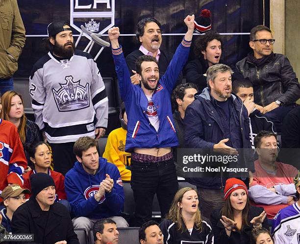 Jay Baruchel attends a hockey game between the Montreal Canadiens and the Los Angeles Kings at Staples Center on March 3, 2014 in Los Angeles,...