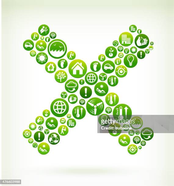 x sign environmental conservation green vector button pattern. - letter x stock illustrations
