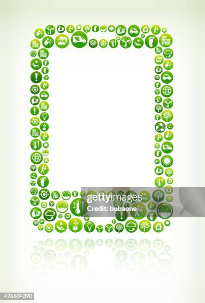 cellphone environmental conservation green vector button pattern. - car touch screen stock illustrations