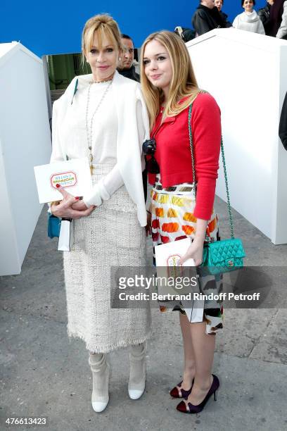 Actress Melanie Griffith and her daughter Stella Banderas attend the Chanel show as part of the Paris Fashion Week Womenswear Fall/Winter 2014-2015...