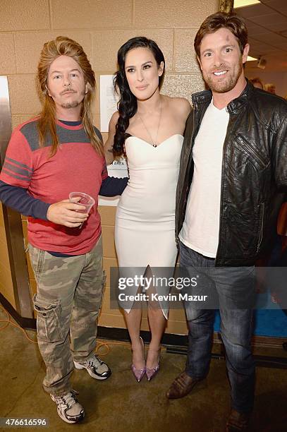 David Spade, Noah Galloway and Rumer Willis attend the 2015 CMT Music awards at the Bridgestone Arena on June 10, 2015 in Nashville, Tennessee.