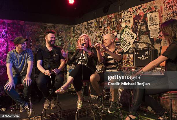 Neon Trees band memebers Chris Allen, Branden Campbell, Elaine Brandley and Tyler Glenn interview with Shira Lazar at What's Trending Presents...