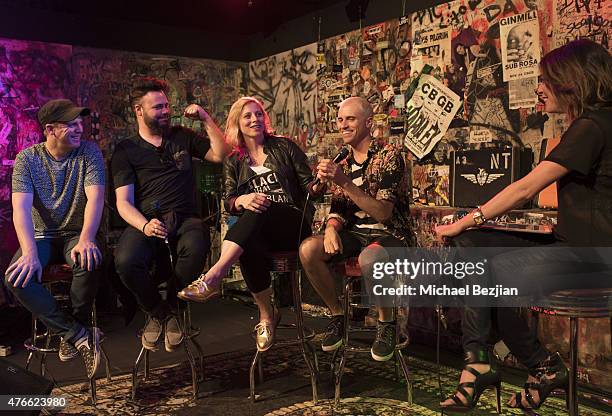 Neon Trees band memebers Chris Allen, Branden Campbell, Elaine Brandley and Tyler Glenn interview with Shira Lazar at What's Trending Presents...