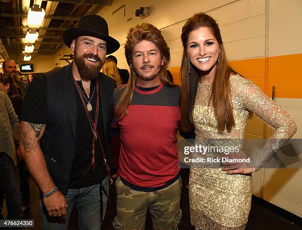 Zac Brown, Joe Dirt and Cassadee Pope attend the 2015 CMT Music awards at the Bridgestone Arena on June 10, 2015 in Nashville, Tennessee.