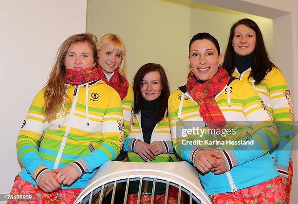 Stephanie Schneider, Lisette Thoene, Franziska Bertels, Anja Schneiderheinze and Christin Senkel / Bob at the Welcome Home Reception Held for...