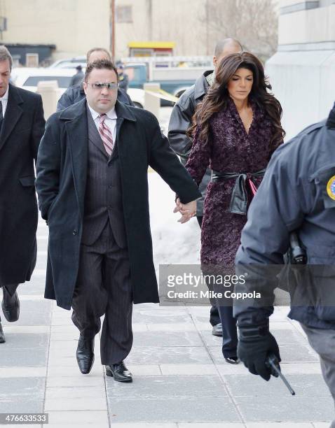 Joe Giudice and Teresa Giudice appear in court to face charges of defrauding lenders, illegally obtaining mortgages and other loans as well as...