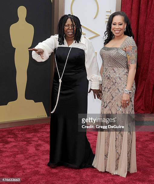 Actress Whoopi Goldberg and daughter Alex Martin arrive at the 86th Annual Academy Awards at Hollywood & Highland Center on March 2, 2014 in...