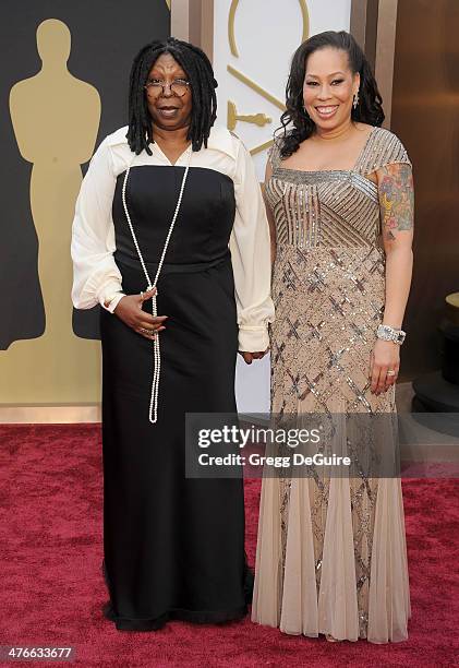 Actress Whoopi Goldberg and daughter Alex Martin arrive at the 86th Annual Academy Awards at Hollywood & Highland Center on March 2, 2014 in...