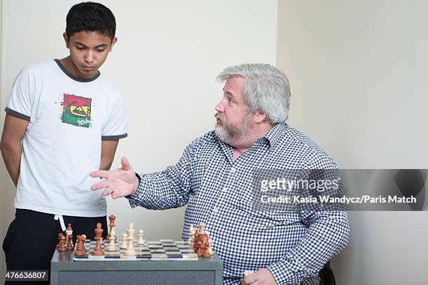 Chess prodigy Fahim Alam is photographed at home for Paris Match on February 13, 2014 in Creteil, France.