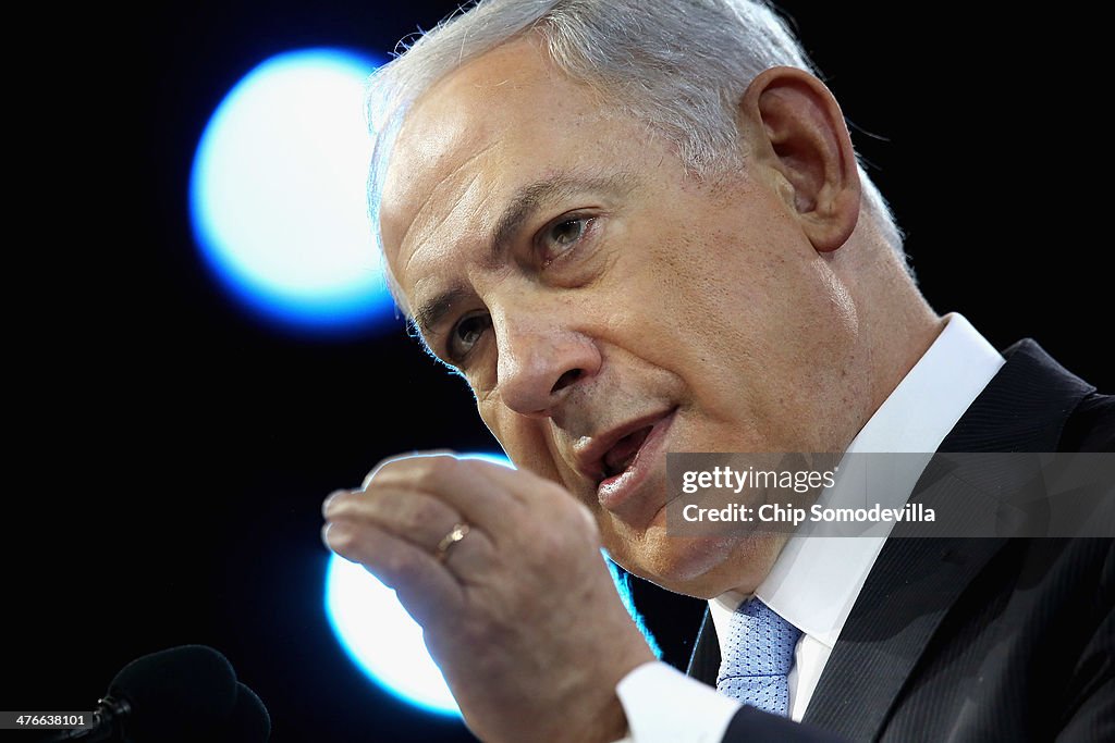 Israeli Prime Minister Benjamin Netanyahu Addresses The American Israeli Political Action Committee Conference