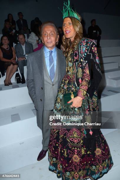 Deisgner Valentino and Anna Dello Russo attend the Valentino show as part of the Paris Fashion Week Womenswear Fall/Winter 2014-2015 on March 4, 2014...