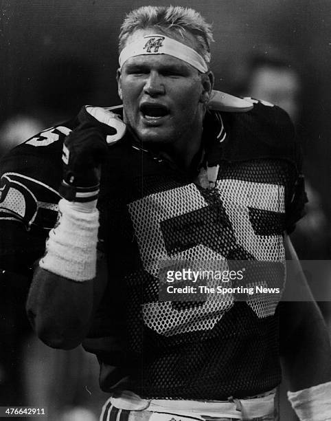 Brian Bosworth of the Seattle Seahawks circa 1987 in Pittsburgh, Pennsylvania.