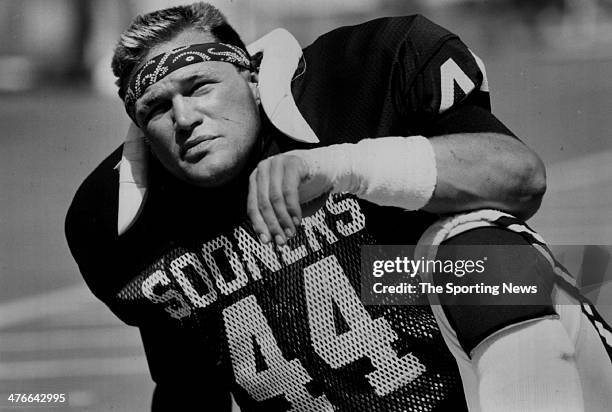 Brian Bosworth of the Oklahoma Sooners circa 1986 in Norman, Oklahoma.