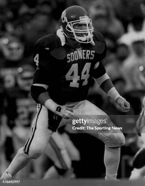 Brian Bosworth of the Oklahoma Sooners circa 1985 in Norman, Oklahoma.