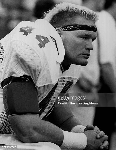 Brian Bosworth of the Seattle Seahawks circa 1987 in Seattle, Washington.