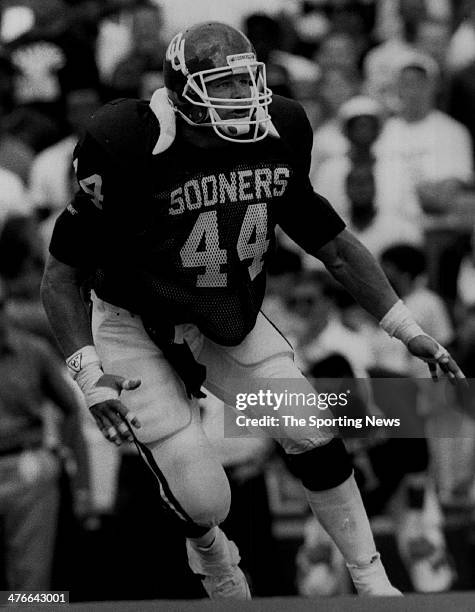 Brian Bosworth of the Oklahoma Sooners circa 1986 in Norman, Oklahoma.