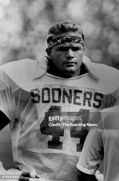 Brian Bosworth of the Oklahoma Sooners circa 1986 in Norman, Oklahoma.