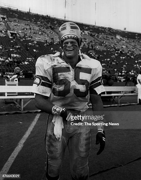 Brian Bosworth of the Seattle Seahawks circa 1987 in Kansas CIty, Missouri..