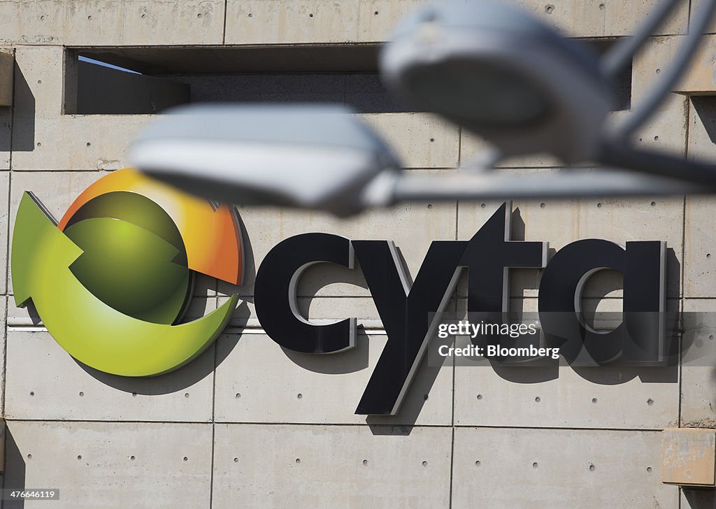 Cyta Icon A CYTA logo stands on display outside the offices of the Cyprus... News ...