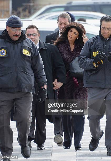 Joe Giudice and Teresa Giudice appear in court to face charges of defrauding lenders, illegally obtaining mortgages and other loans as well as...