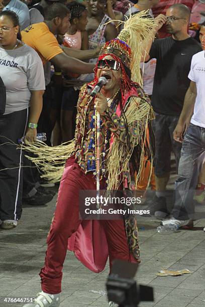 Carlinhos Brown sings during Salvador Carnaval 2014 on March 03, 2014 in Salvador, Brazil.