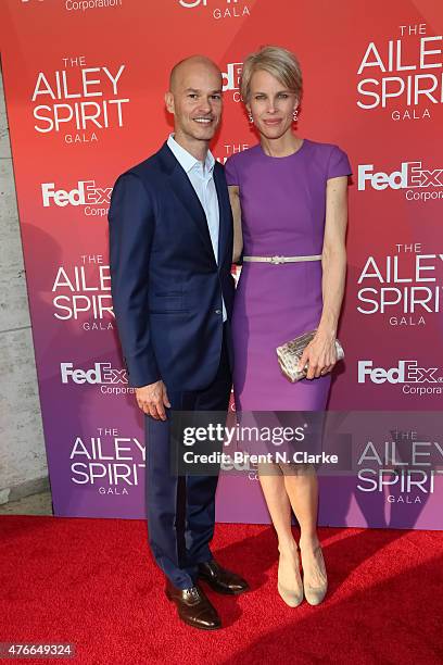 Gala vice chairs Tim Barakett and wife Michelle Barakett arrive for the 2015 Ailey Spirit Gala held at the David H. Koch Theater, Lincoln Center on...