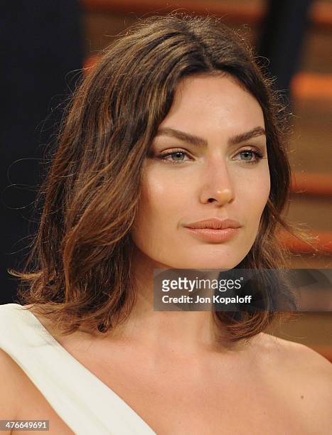 Model Alyssa Miller arrives at the 2014 Vanity Fair Oscar Party Hosted By Graydon Carter on March 3, 2014 in West Hollywood, California.