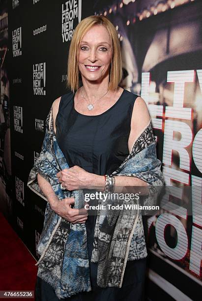 Edie Baskin attends the premiere Of Abramorama's "Live From New York!" - Red Carpet at Landmark Theatre on June 10, 2015 in Los Angeles, California.