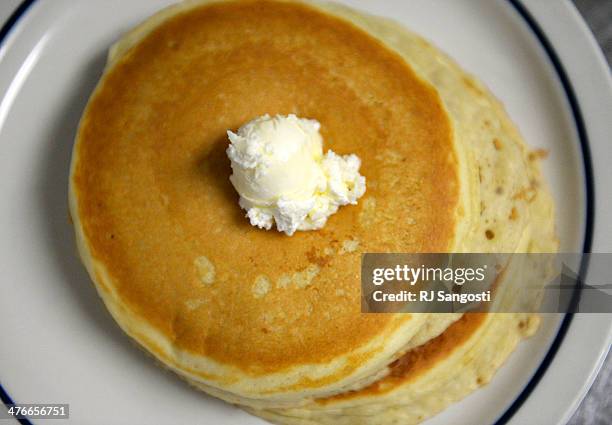 Plate of pancakes are ready for a customer during National Pancake Day at IHOP in Denver, Tuesday, March 4, 2014. Since beginning its National...