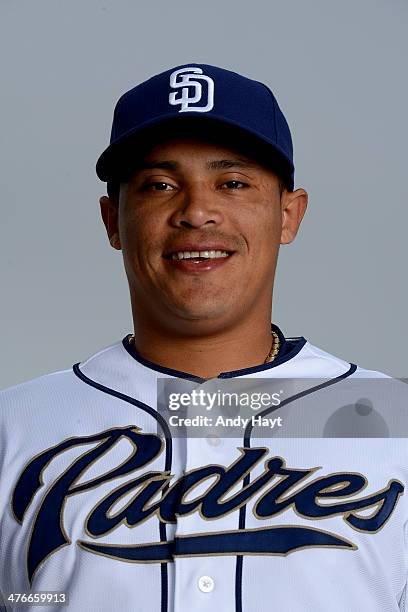 Everth Cabrera of the San Diego Padres poses for a portrait on Photo Day at the Peoria Sports Complex on February 21, 2014 in Peoria, Arizona.