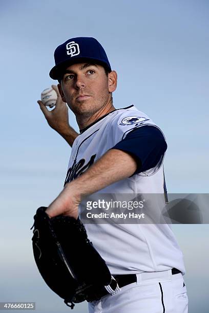 Tim Stauffer of the San Diego Padres poses for a portrait on Photo Day at the Peoria Sports Complex on February 21, 2014 in Peoria, Arizona.