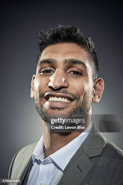 Professional boxer Amir Khan is photographed for the Observer on January 29, 2015 in Bolton, England.