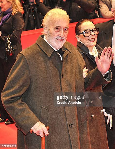 In this file photo dated February 09, 2012 shows Christopher Lee at the 62nd Berlin International Film Festival in Berlin, Germany. British actor...