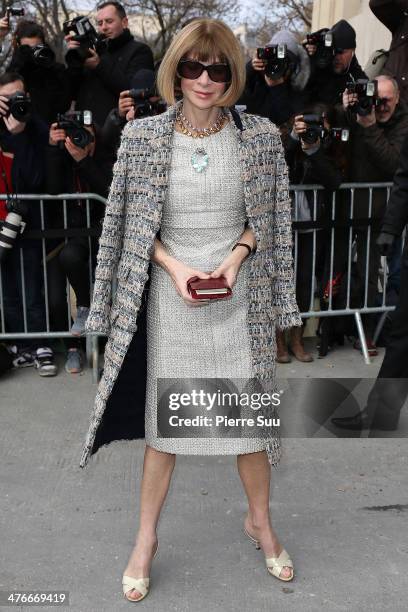 Anna Wintour attends the Chanel show as part of the Paris Fashion Week Womenswear Fall/Winter 2014-2015 on March 4, 2014 in Paris, France.