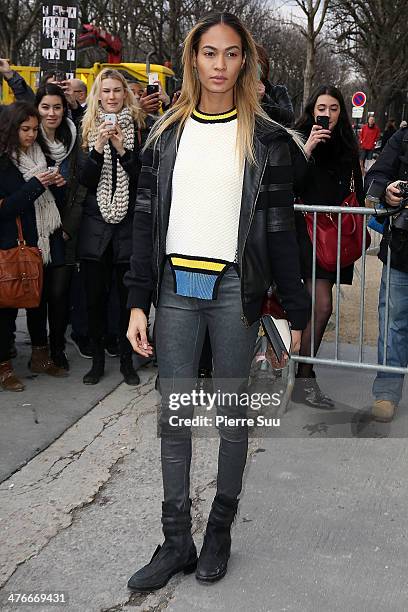 Jourdan Dunn attends the Chanel show as part of the Paris Fashion Week Womenswear Fall/Winter 2014-2015 on March 4, 2014 in Paris, France.