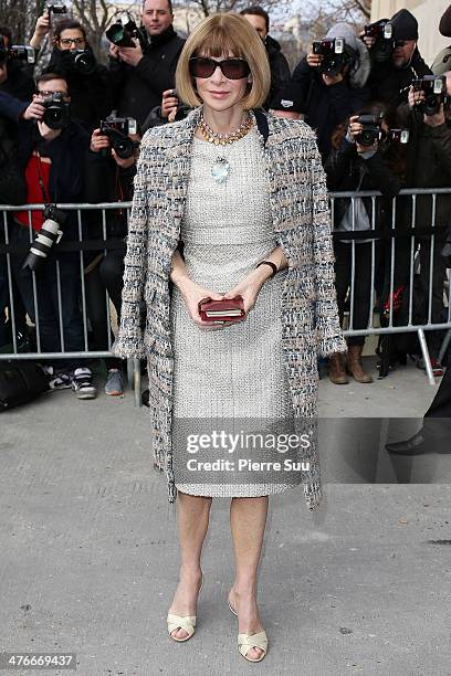 Anna Wintour attends the Chanel show as part of the Paris Fashion Week Womenswear Fall/Winter 2014-2015 on March 4, 2014 in Paris, France.