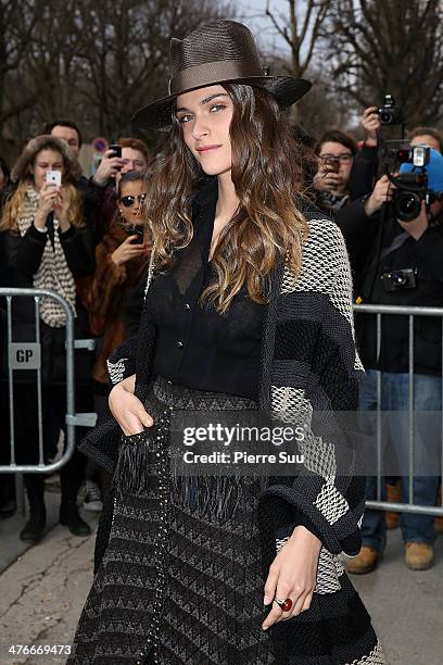 Elisa Sednaoui attends the Chanel show as part of the Paris Fashion Week Womenswear Fall/Winter 2014-2015 on March 4, 2014 in Paris, France.